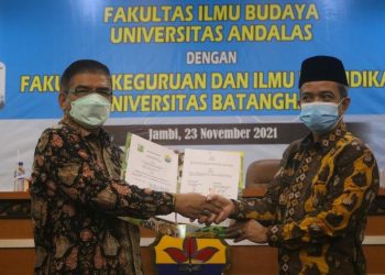Kerja Sama FKIP Unbari Dengan FIB Unand Bersosialisasi tentang Penelitian, Pendidikan, Pengabdian dan Sharing Mahasiswa